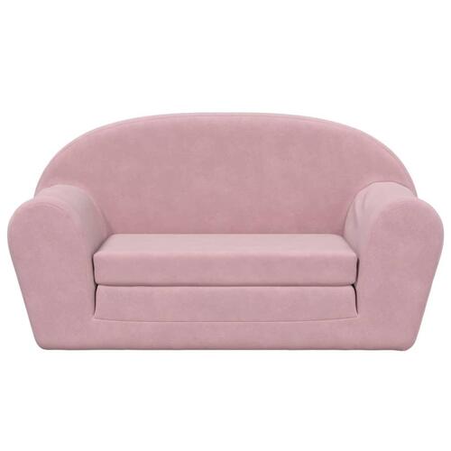 2-personers sofa til børn blødt plys pink