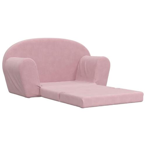 2-personers sofa til børn blødt plys pink