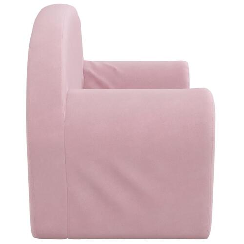2-personers sofa til børn blødt plys pink