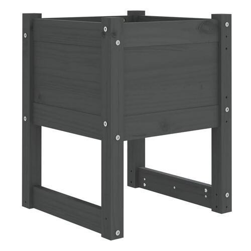 Plantekasse 40x40x52,5 cm massivt fyrretræ grå