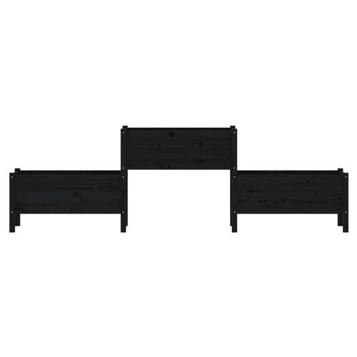 Plantekasse 245,5x44x75 cm massivt fyrretræ sort