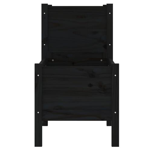 Plantekasse 245,5x44x75 cm massivt fyrretræ sort