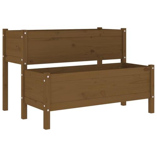 Plantekasse 110x84x75 cm massivt fyrretræ gyldenbrun