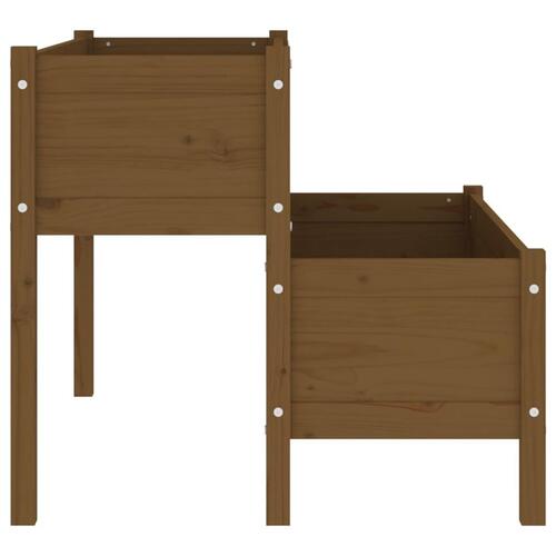 Plantekasse 110x84x75 cm massivt fyrretræ gyldenbrun