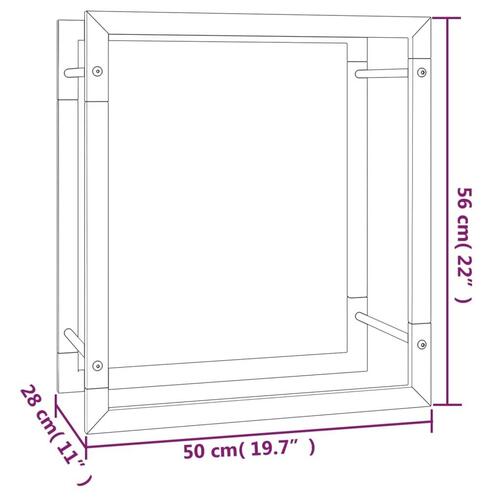 Brændestativ 50x28x56 cm stål matsort