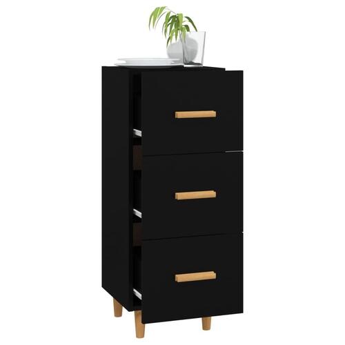 Skænk 34,5x34x90 cm konstrueret træ sort