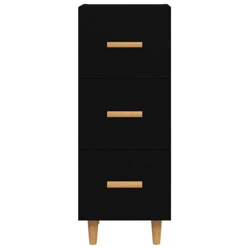Skænk 34,5x34x90 cm konstrueret træ sort