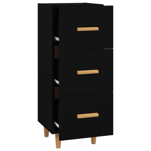 Skænk 34,5x34x90 cm konstrueret træ sort