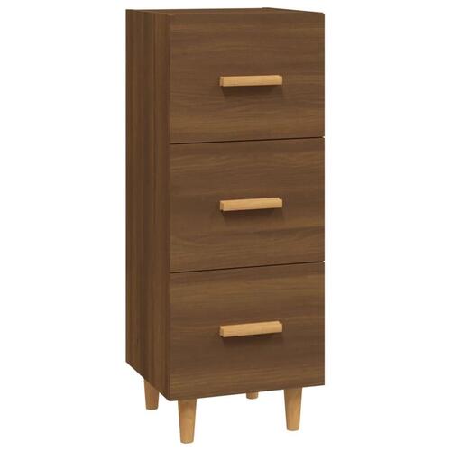 Skænk 34,5x34x90 cm konstrueret træ brun egetræsfarve