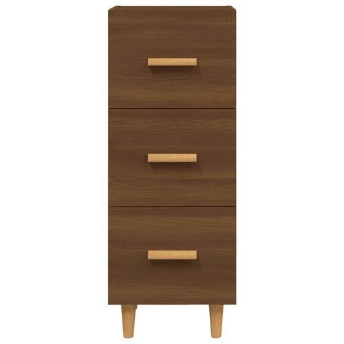 Skænk 34,5x34x90 cm konstrueret træ brun egetræsfarve