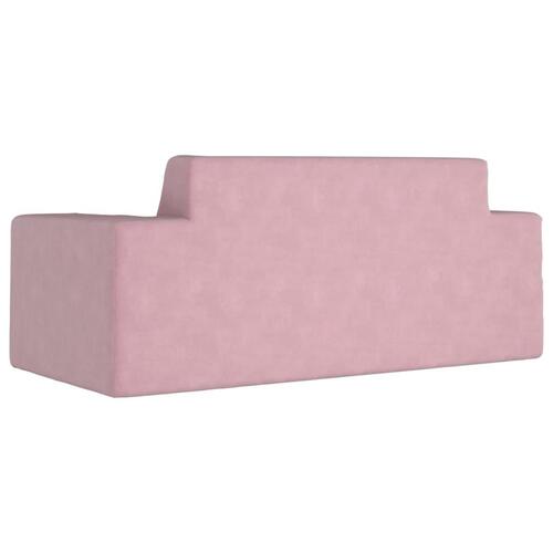 2-personers sofa til børn blødt plys pink