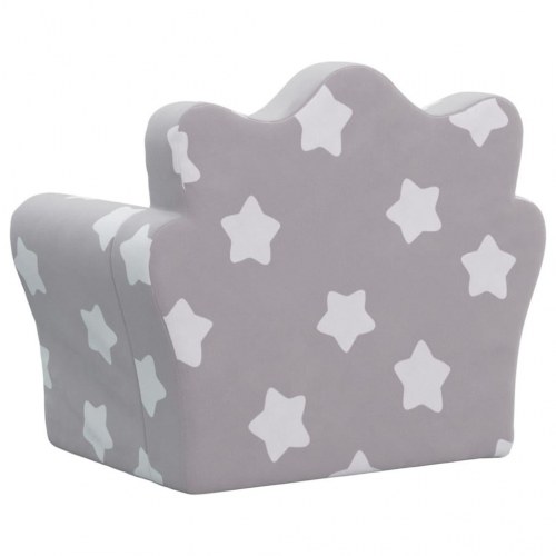 Sofa til børn stjernemønster blødt plys lysegrå