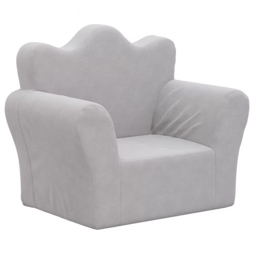 Sofa til børn blødt plys lysegrå