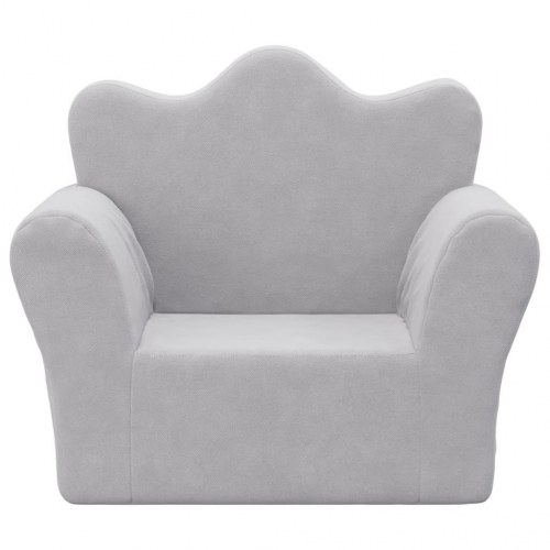 Sofa til børn blødt plys lysegrå
