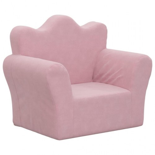 Sofa til børn blødt plys pink