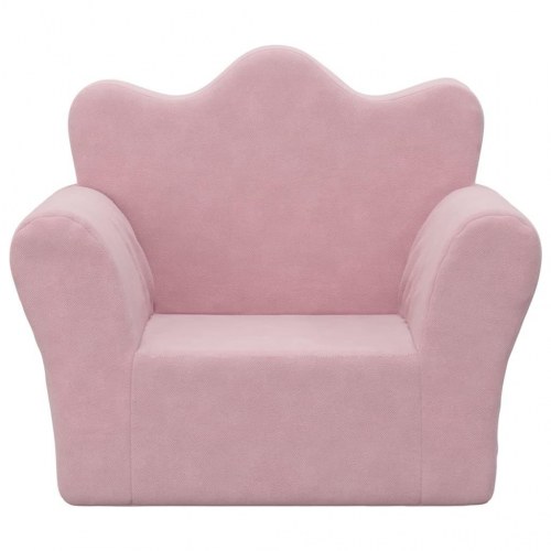 Sofa til børn blødt plys pink