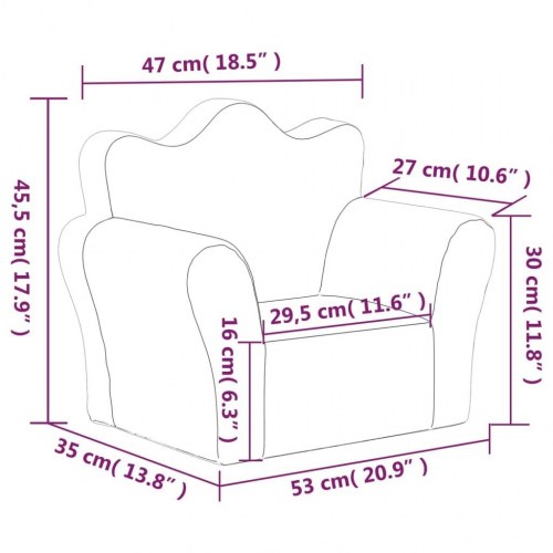 Sofa til børn blødt plys pink