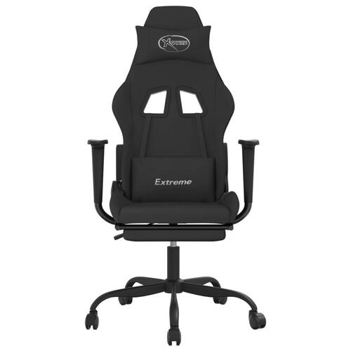 Gamingstol med massagefunktion + fodstøtte stof sort