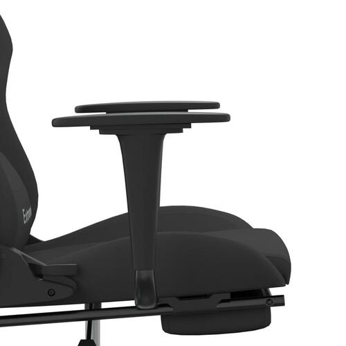 Gamingstol med massagefunktion + fodstøtte stof sort