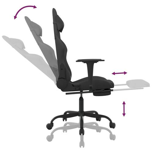 Gamingstol med massagefunktion + fodstøtte stof sort