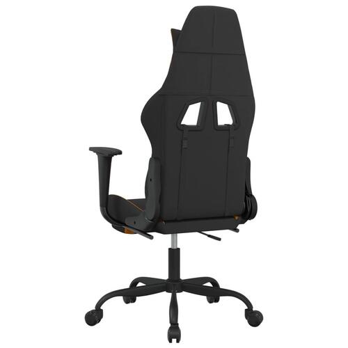 Gamingstol med massagefunktion + fodstøtte stof sort og orange