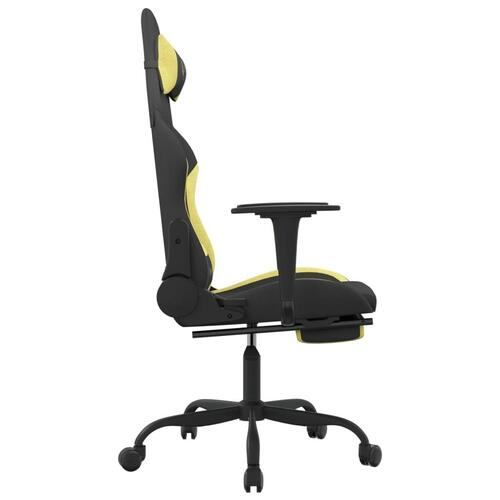 Gamingstol med massagefunktion + fodstøtte stof sort lysegrøn