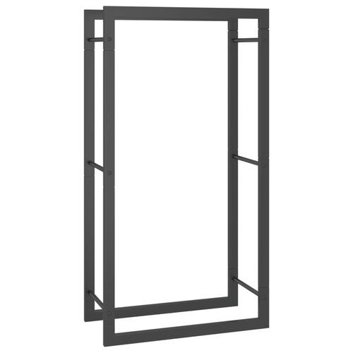 Brændestativ 50x28x94 cm stål matsort
