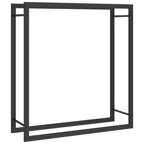 Brændestativ 80x28x86 cm stål matsort