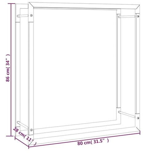 Brændestativ 80x28x86 cm stål matsort