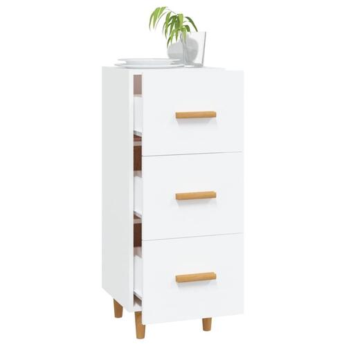 Skænk 34,5x34x90 cm konstrueret træ hvid