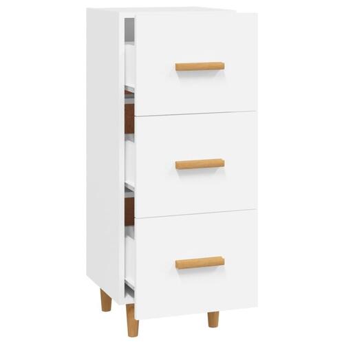 Skænk 34,5x34x90 cm konstrueret træ hvid
