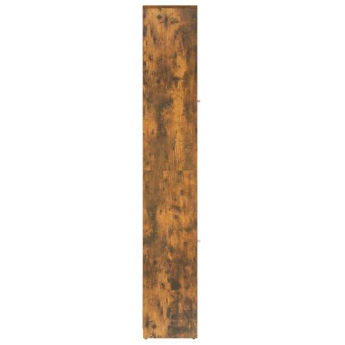 Badeværelsesskab 30x30x183,5 cm konstrueret træ røget egetræ