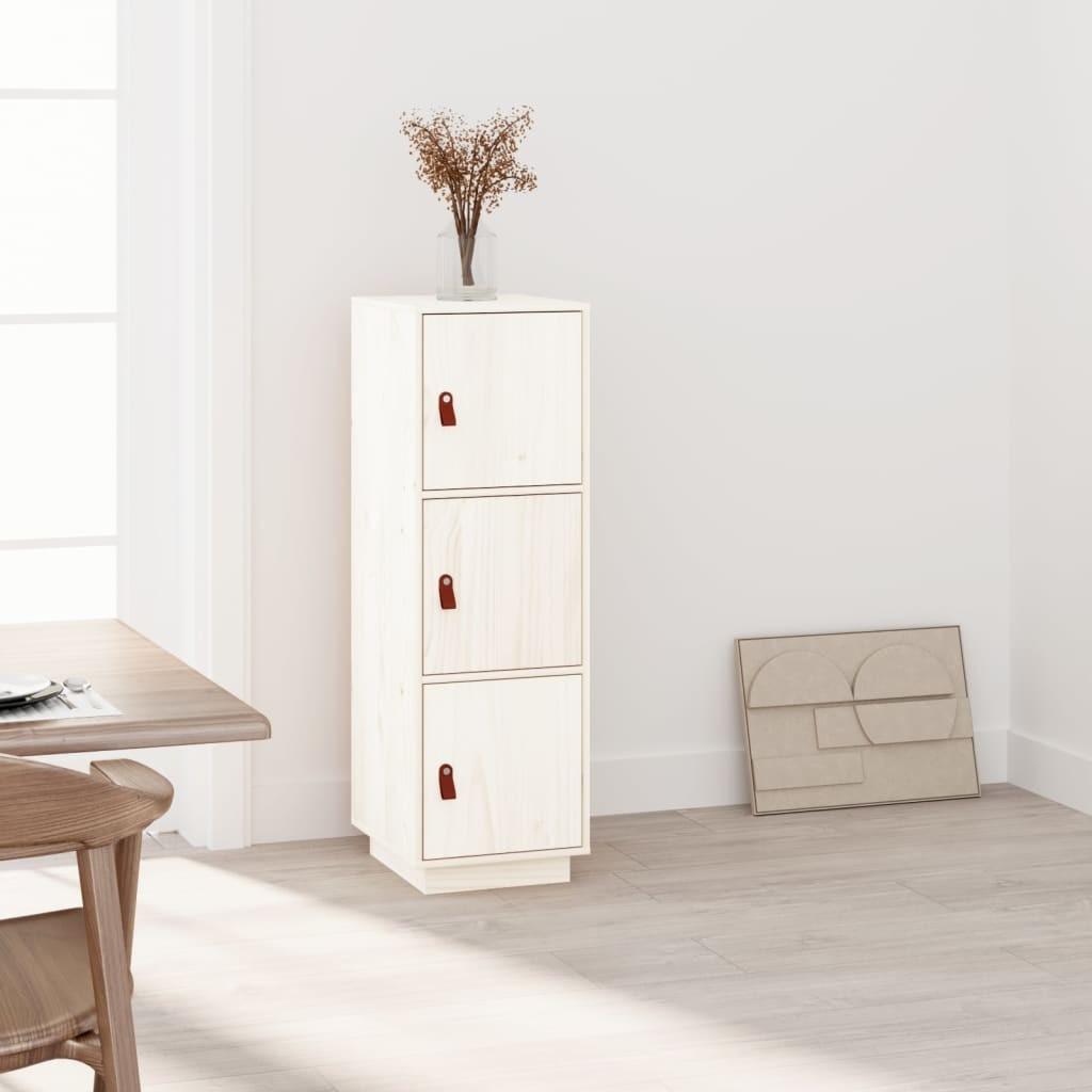 Højskab 34x40x108,5 cm massivt fyrretræ hvid