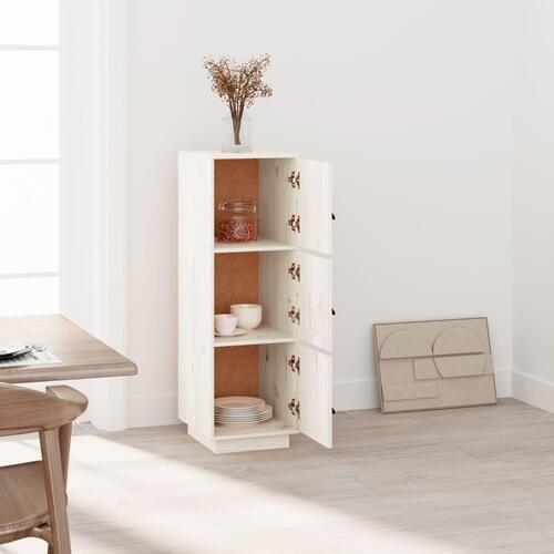Højskab 34x40x108,5 cm massivt fyrretræ hvid