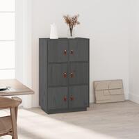 Højskab 67x40x108,5 cm massivt fyrretræ grå
