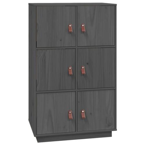 Højskab 67x40x108,5 cm massivt fyrretræ grå