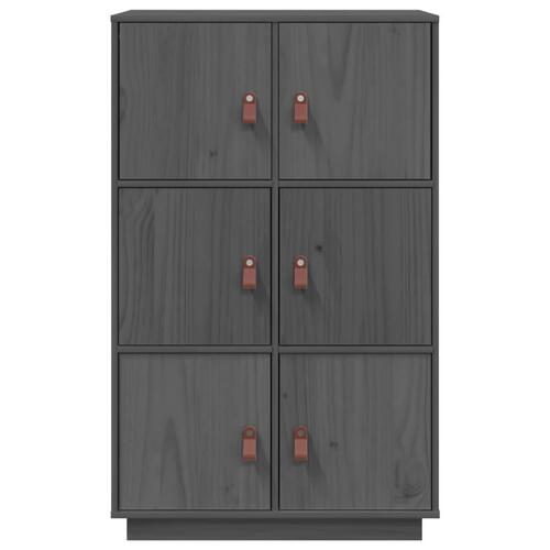 Højskab 67x40x108,5 cm massivt fyrretræ grå