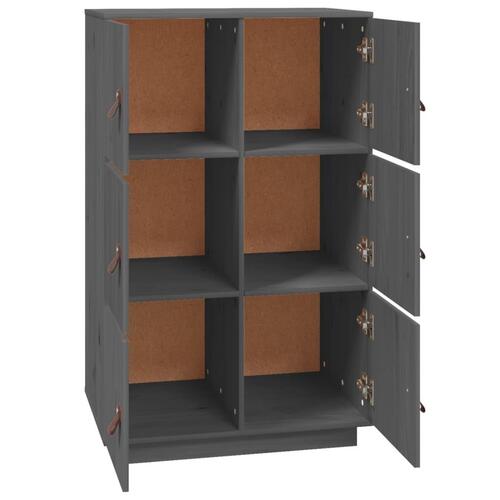 Højskab 67x40x108,5 cm massivt fyrretræ grå