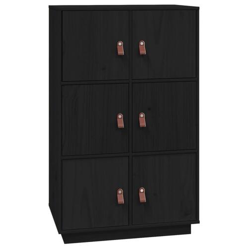 Højskab 67x40x108,5 cm massivt fyrretræ sort