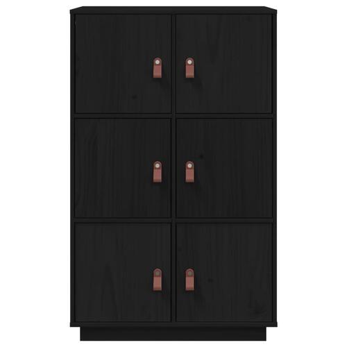 Højskab 67x40x108,5 cm massivt fyrretræ sort