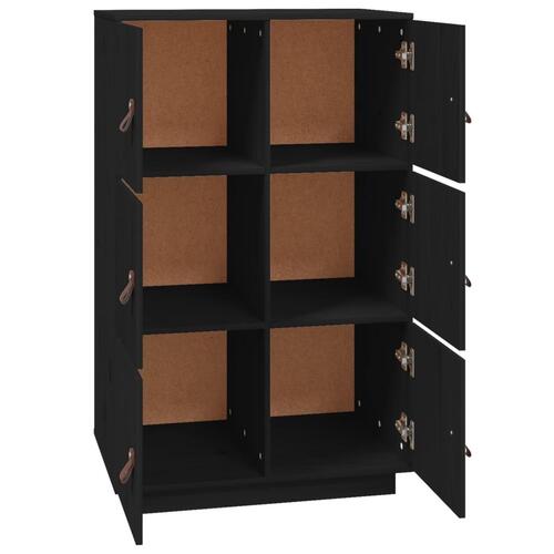 Højskab 67x40x108,5 cm massivt fyrretræ sort