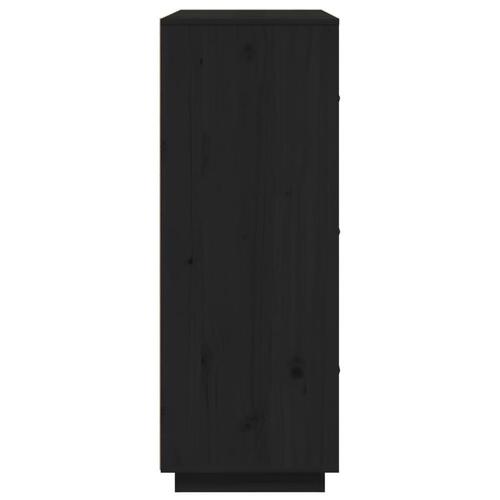 Højskab 67x40x108,5 cm massivt fyrretræ sort
