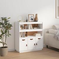 Højskab 100x40x108,5 cm massivt fyrretræ hvid