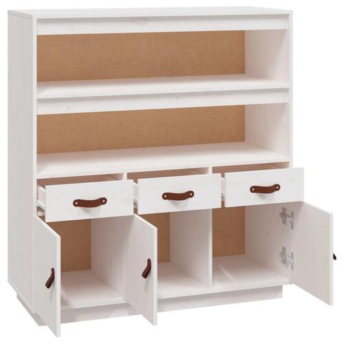 Højskab 100x40x108,5 cm massivt fyrretræ hvid