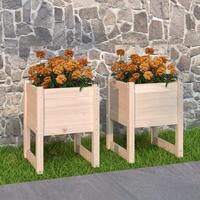 Plantekasser 2 stk. 40x40x52,5 cm massivt fyrretræ