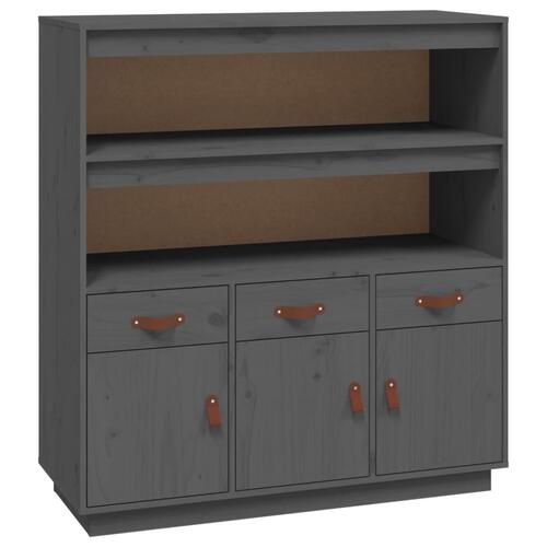 Højskab 100x40x108,5 cm massivt fyrretræ grå