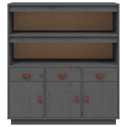 Højskab 100x40x108,5 cm massivt fyrretræ grå