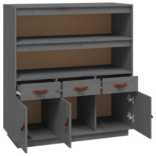 Højskab 100x40x108,5 cm massivt fyrretræ grå