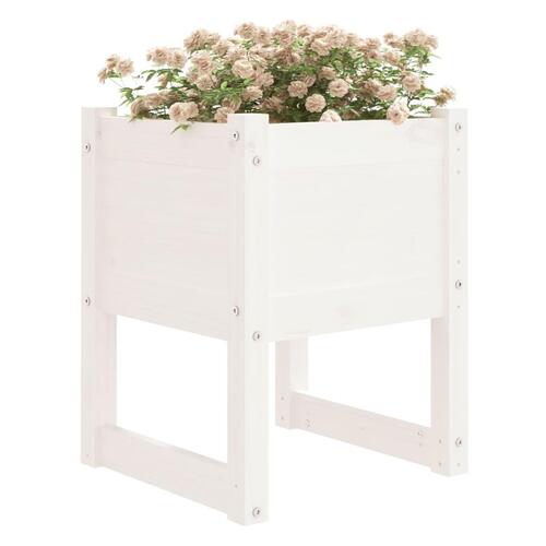 Plantekasse 40x40x52,5 cm massivt fyrretræ hvid