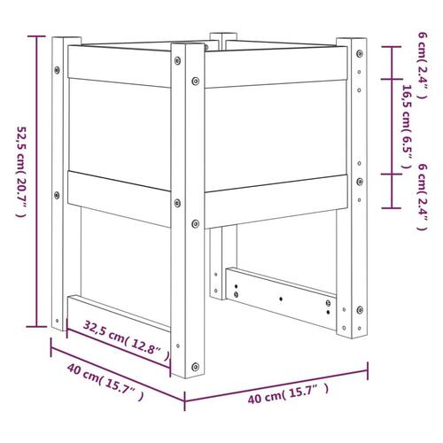 Plantekasse 40x40x52,5 cm massivt fyrretræ hvid